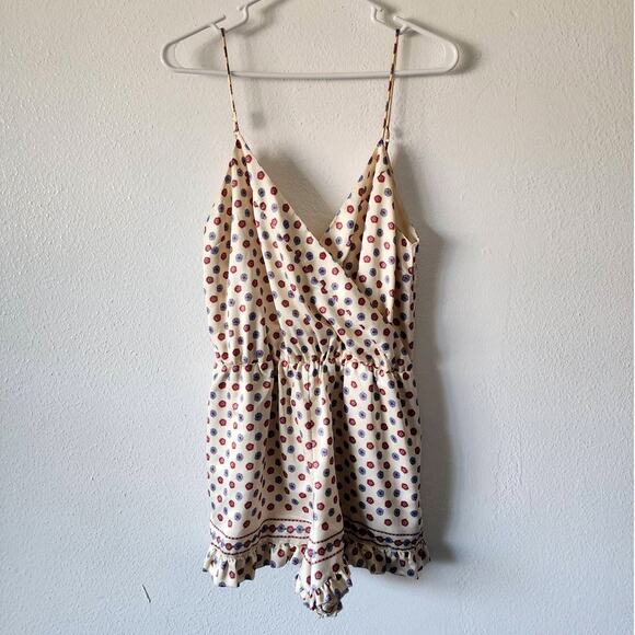 Tularosa Amelia Romper In Polkadot Scarf Satin - Picture 2 of 11
